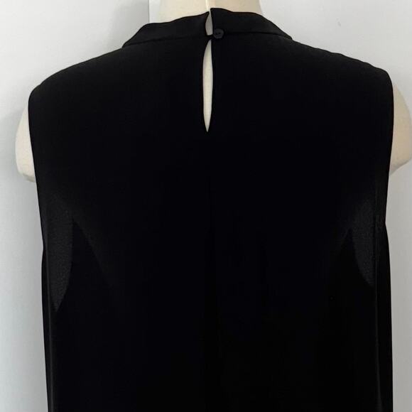 Eileen Fisher Silk Georgette Crepe High Neck Dress Sleeveless in Black L NWT - Picture 7 of 11